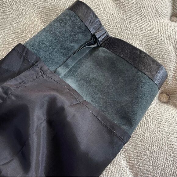 Danier Black Leather Straight Leg Ankle Crop Pants Lined Side Zip 26 XS 2 - Picture 7 of 11